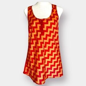 NEW Chevron Tank Top Orange Red Racer Back